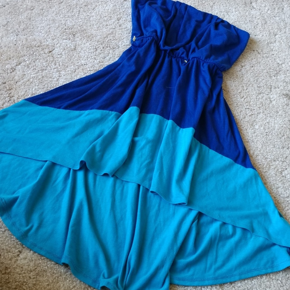 Large Strapless color block dress